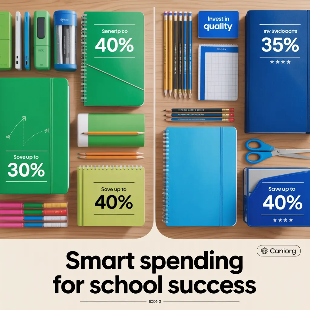 Generic versus brand name school supplies price comparison showing which items to buy cheap and which warrant quality investment