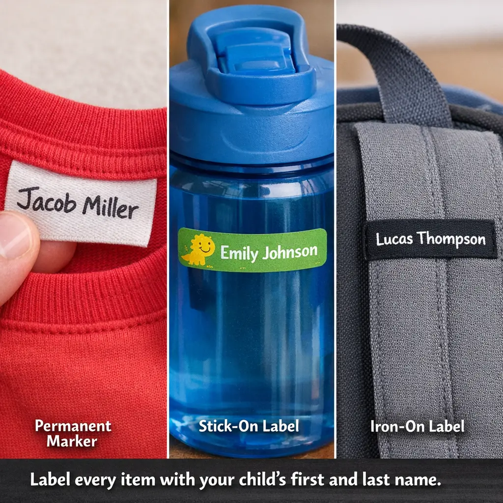 Examples of labeled preschool items using different labeling methods
