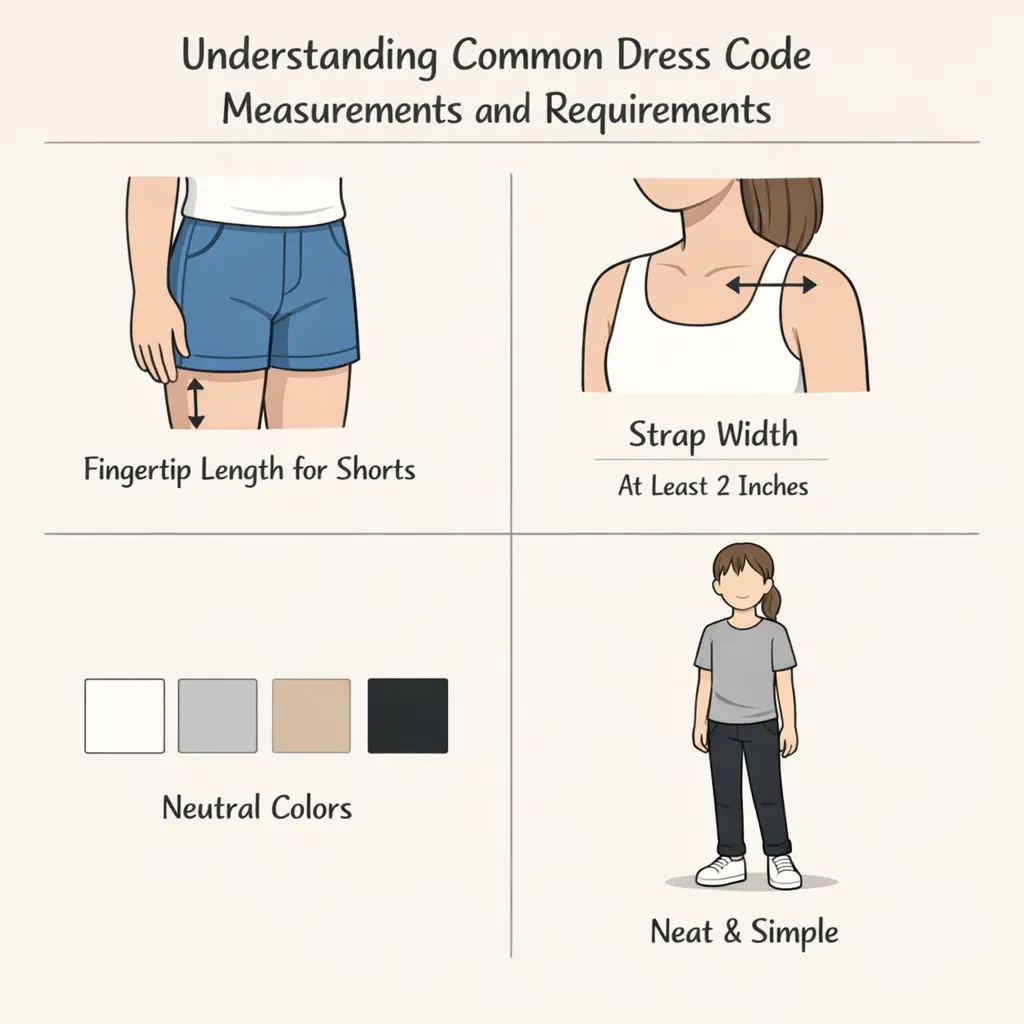 Visual guide to common school dress code requirements
