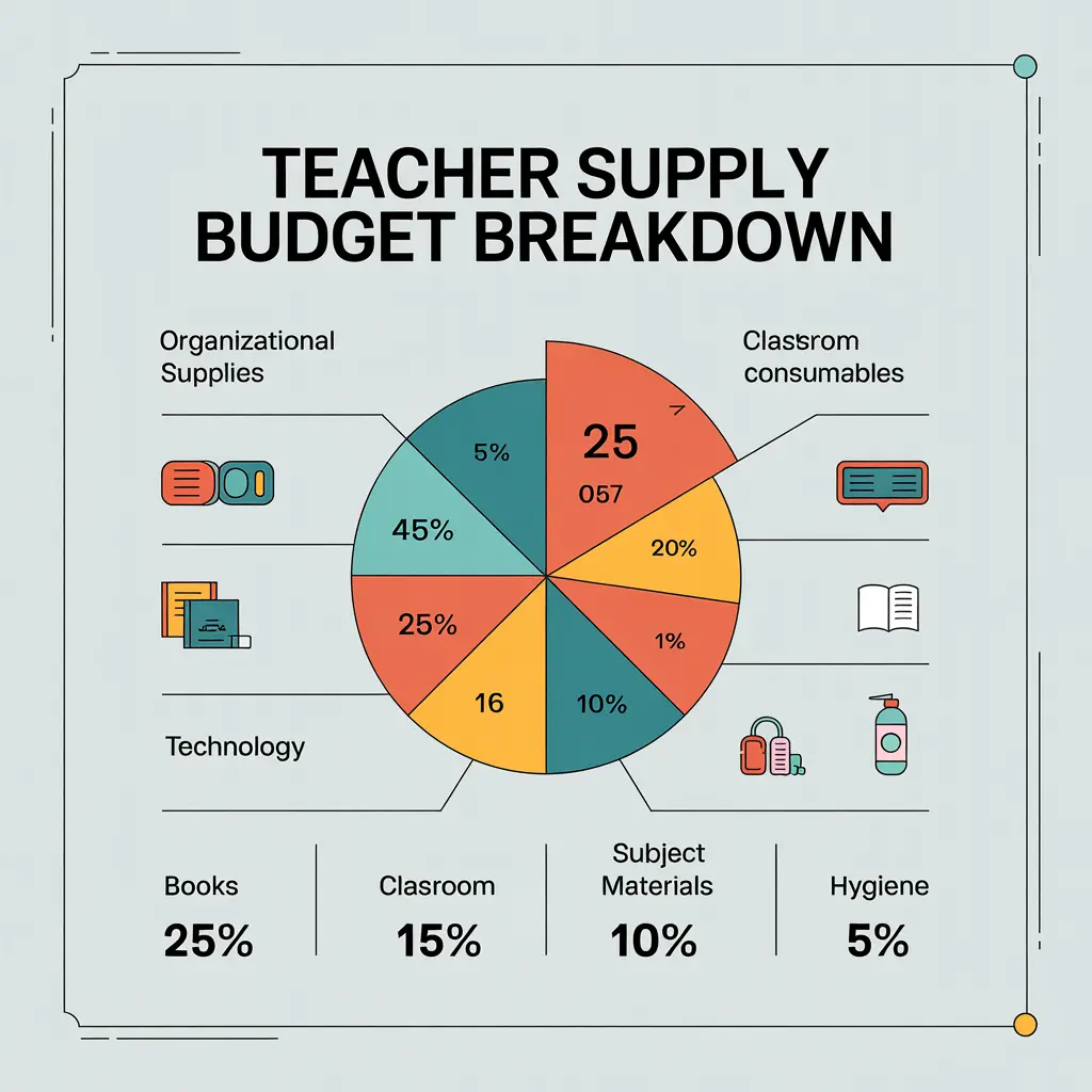 Teacher supply list budget allocation showing percentage breakdown by category